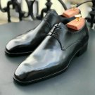 Handmade Mens Black leather Dress Shoes, Men black derby shoes, Mens shoes