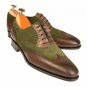 Handmade Mens Two tone wing tip formal shoes, Mens win tip leather dress shoes