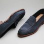 Handmade Mens Navy blue Suede Loafer shoes moccasins, Men blue casual shoes