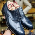 Handmade Mens Oxfords Dress shoes, Men Navy blue oxford formal shoes
