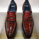 Handmade Mens Alligators Leather shoes, Men Crocodile leather moccasins shoes