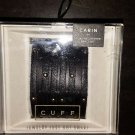 Carin cuff Smart Leather Bracelet Black Genuine Leather Emergency Elderly NEW
