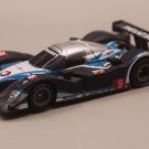 HO AFX - Tomy Slot Car  Black Silver Blue #9 Peugeot Le Mans on a MEGA G Chassis