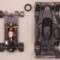 HO AFX - Tomy Slot Car Black Silver Blue #9 Peugeot Le Mans on a MEGA G Chassis