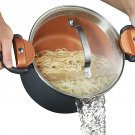 Gotham Steel 5 Quart Multipurpose Pasta Pot with Strainer Lid & Twist and Lock Handles