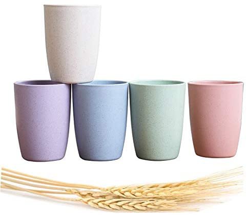 Choary Eco-friendly Unbreakable Reusable Drinking Cup for Adult(12 OZ) Set 5-Multicolor