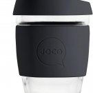 JOCO 12oz Glass Reusable Coffee Cup (Black)