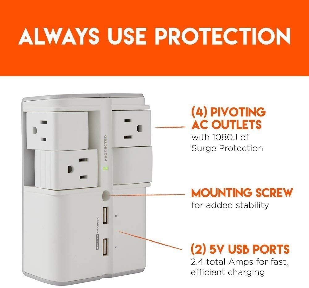 4 outlet in wall surge protector