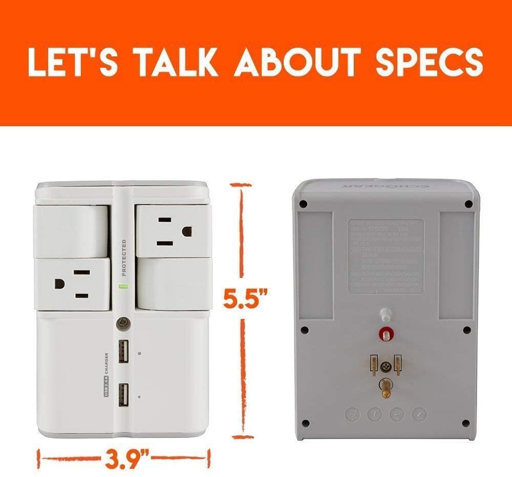 4 outlet in wall surge protector