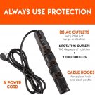 ECHOGEAR Power Strip Surge Protector, 8 Rotating-Outlets, Fireproof MOV-2160 Joules