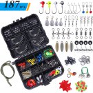 TOPFORT 187pcs Fishing Accessories Kit Including Jig Hooks Bullet Bass Casting Fishing Set