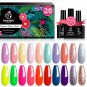 Beetles 20Pcs Gel Nail Polish Kit Spring into Summer Collection w/ Glossy & Matte Top and Base Coat
