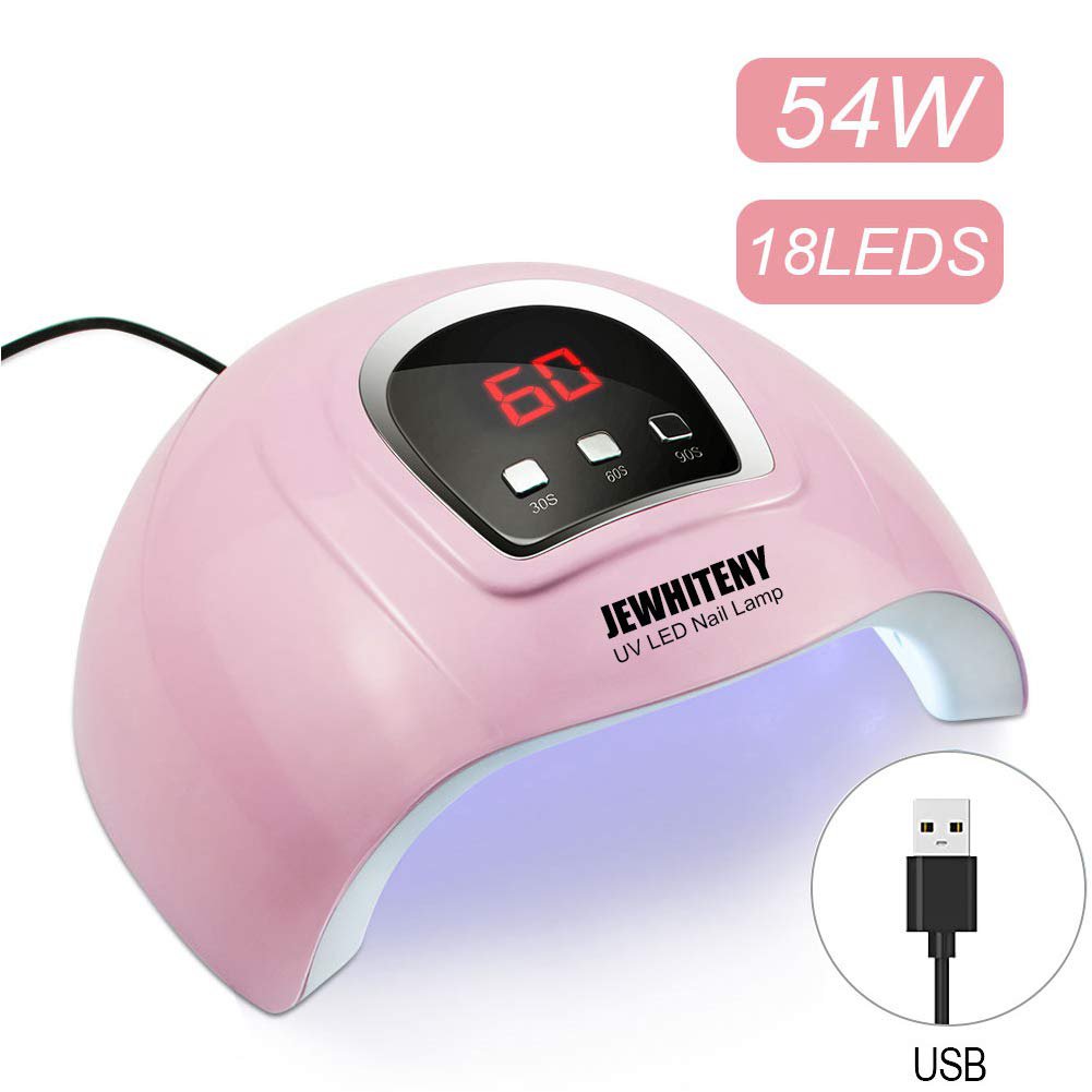 UV LED Nail Lamp 54W Professional Nail Dryer Gel Polish Light with 3 Timer Setting