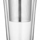 Enindel Double Wall Insulate Glass Tea Cup with Infuser and Lid, Tumbler, Clear, 14 OZ