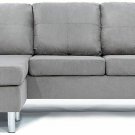 Divano Roma Furniture Modern Sectional, Grey