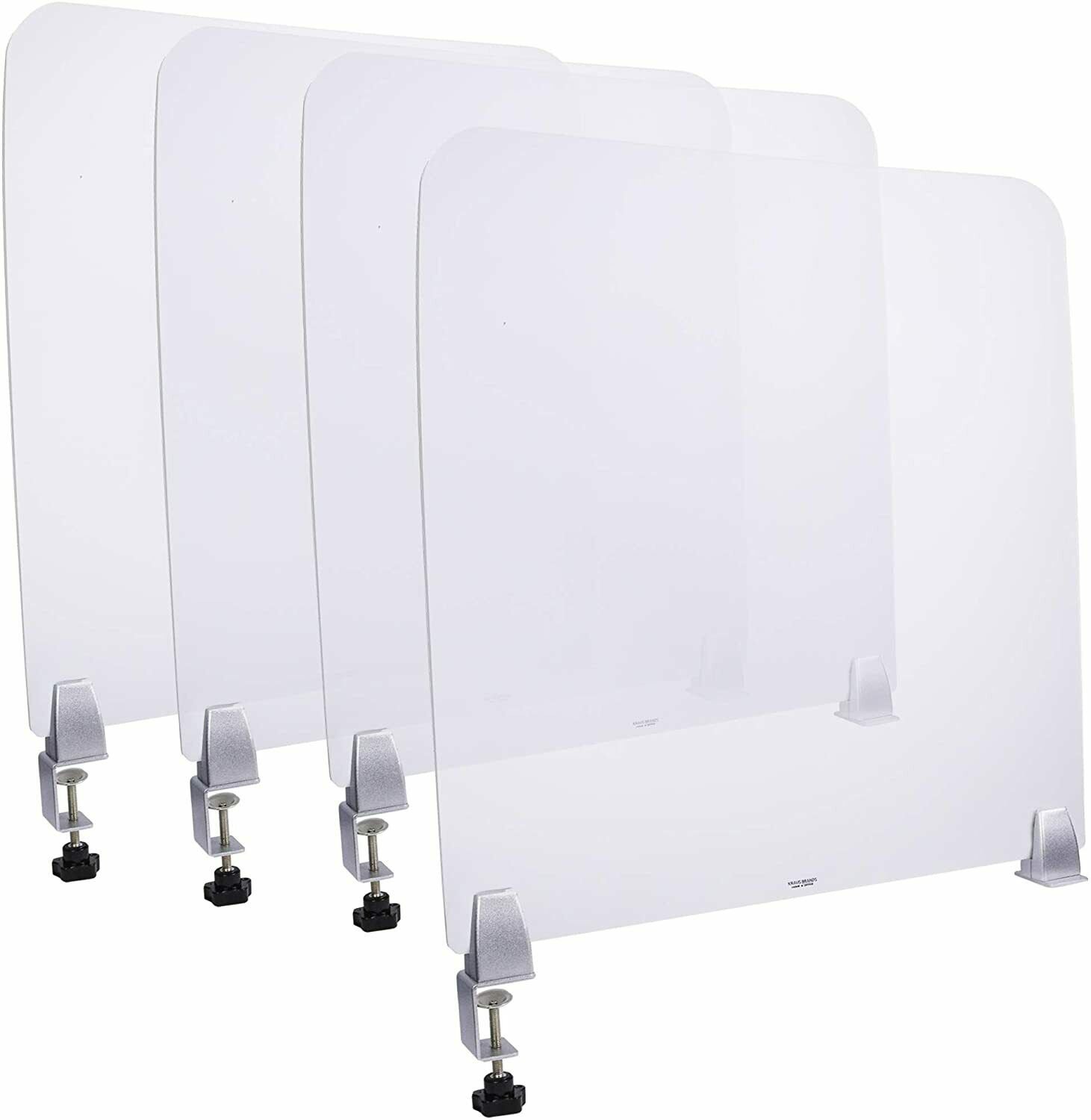 4 Pack. Desk Divider, Office Partition, Sneeze Shield. 22" x 22", Frosted