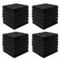 JBER Acoustic Foam Panels, 24 Pack 2" X 12" X Studio Wedge Tiles, Black