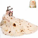 mermaker Burritos Tortilla Blanket 2.0 Double Sided 71 71 inches, Yellow
