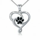 Ladytree S925 Sterling Silver Puppy Dog Cat Pet Paw Print Love Gold/Silver