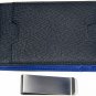 Men Bifold Wallet with Money Clip - Leather Cross Navy Blue & Black