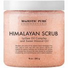 Majestic Pure Himalayan Salt Body Scrub with Lychee Oil, Exfoliating 10 Fl Oz