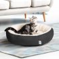 Love's cabin Round Donut Cat and Dog Cushion Bed, 20in Pet Donut, Dark Grey