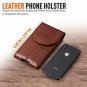 Belt Clip Holster Pouch Hengwin Genuine Leather Phone Case with Brown