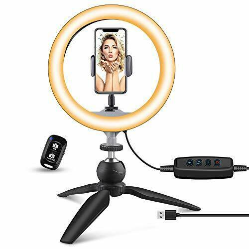 10" LED Ring Light with Tripod Stand & Phone Holder, UBeesize 10inch, Black