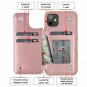 Arae Case for iPhone 11 PU Leather Wallet with Card Pockets Rose Gold