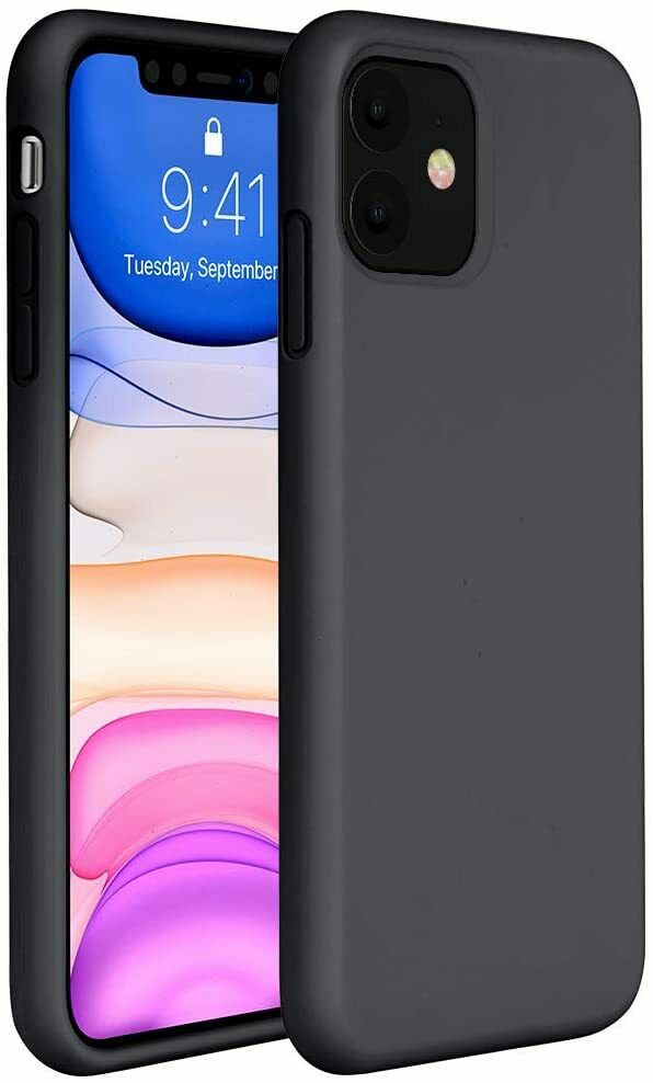 Miracase Liquid Silicone Case Compatible with iPhone 11 6.1 inch(2019), Black