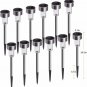 Solar Lights Outdoor, 12Pack Stainless Steel Outdoor Cool White