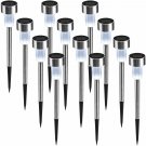 Foxdott Solar Lights Outdoor, 12Pack solar pathway lights outdoor, Cool White