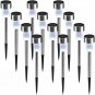 Foxdott Solar Lights Outdoor, 12Pack solar pathway lights outdoor, Cool White