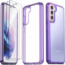 Ferilinso for Samsung Galaxy S21 5G Case with 2 Pack Tempered Glass Purple