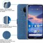 DDJ case for Nokia 5.4 2021,Wallet Flip Case with Kickstand,[Card Blue