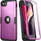 [2020 Upgraded] YOUMAKER iPhone SE 2020 Case, Full Body Rugged with Purple