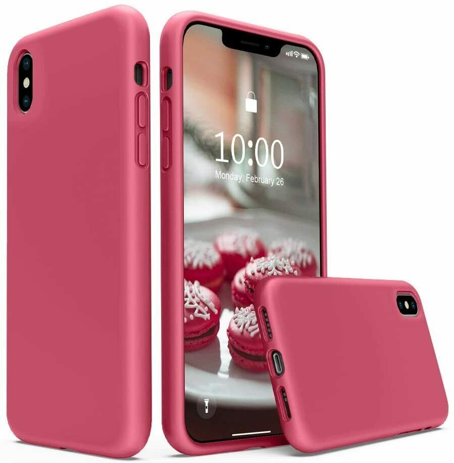 SURPHY Silicone Case Compatible with iPhone Xs X Hibiscus