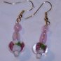Pretty pink glass earrings