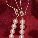 Streling siver beaded earrings swarovski crystal pearl