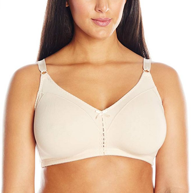 Bali Women's Size 36 DDD DoubleSupport Cotton White Wire Free Full Coverage Bra