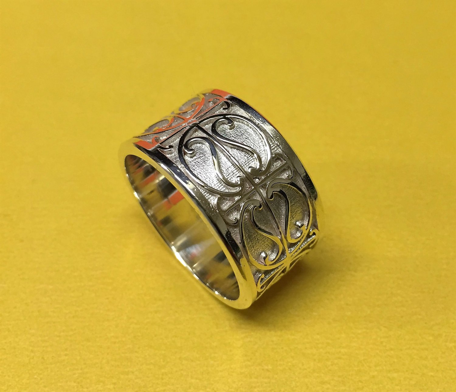 BLNZ 925 SOLID STIRLING SILVER NEW ZEALAND TRIBAL MEN'S RING
