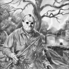 Jason Voorhees From Friday The 13th Illustration Framed poster