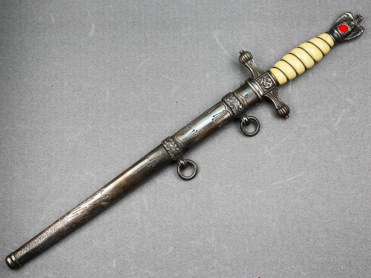 NAVY U-BOAT PRESENTATION DAGGER & SCABBARD DATED 9TH MAY 1944