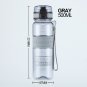 UZSPACE Water Bottle Popular Outdoor Sport Travel Drink Bottle Leakproof BPA Free (500ml Gray)