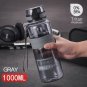 UZSPACE Water Bottle Popular Outdoor Sport Travel Drink Bottle Leakproof BPA Free (1000ml Gray)