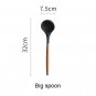 Silicone Kitchen Cooking Tools Utensils Spatula Shovel Spoon Wooden Handle Heat Resistant (8-Shape)