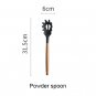 Silicone Kitchen Cooking Tools Utensils Spatula Shovel Spoon Wooden Handle Heat Resistant (8-Shape)