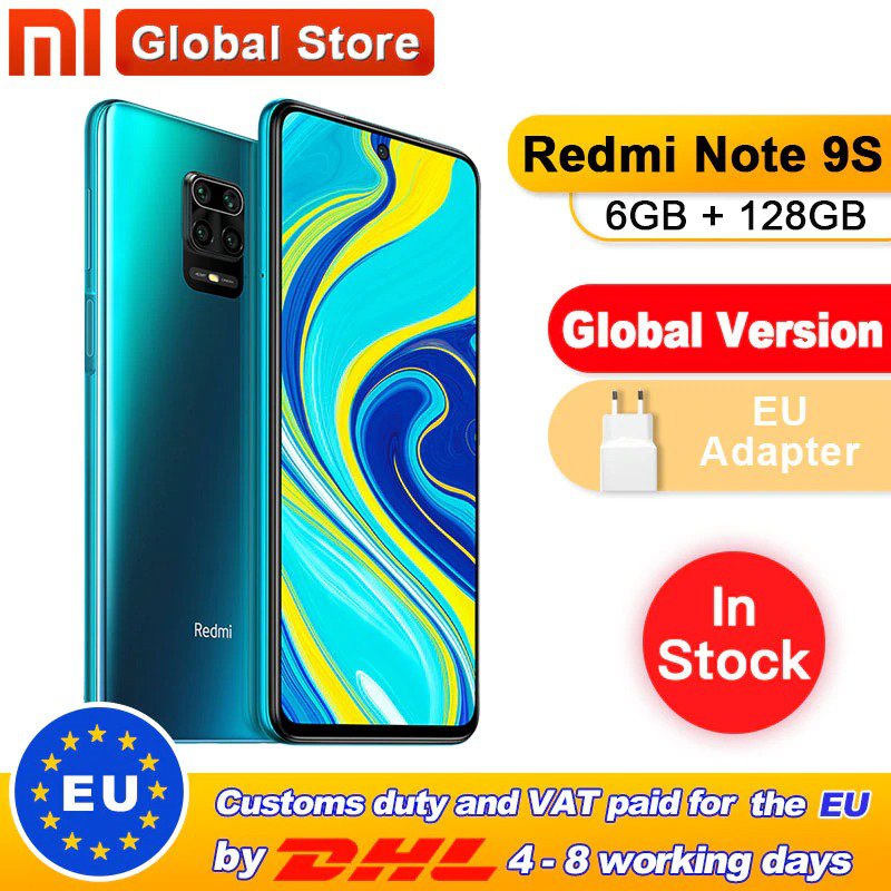 Global Version Xiaomi Redmi Note 9S 6GB/128GB Snapdragon 720G Octa core 5020 mAh 48MP Quad Camera