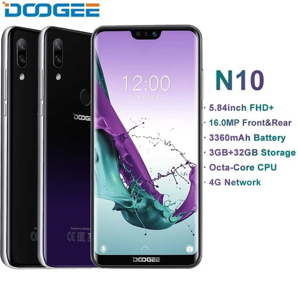 DOOGEE N10 3GB 32GB Smartphone Octa-Core 5.84&acirc;�� FHD 16.0MP Front Camera 3360mAh Android 8.1 4G LTE