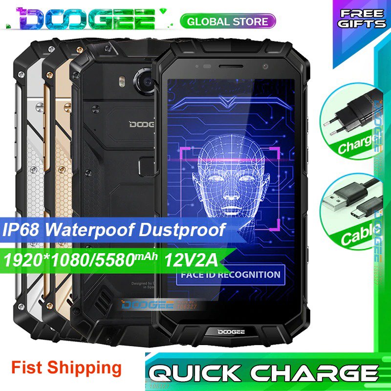 DOOGEE S60 LITE Rugged Phone 4GB RAM 32GB ROM NFC Smartphone IP68 Waterpoof Mobile Phone 5580mAh